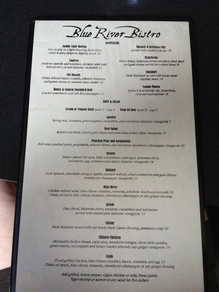 Menu at Blue River Bistro pub & bar, Breckenridge