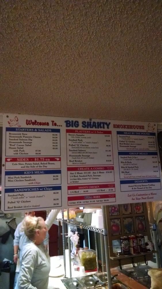 Menu at Big Shanty Smokehouse BBQ, Kennesaw