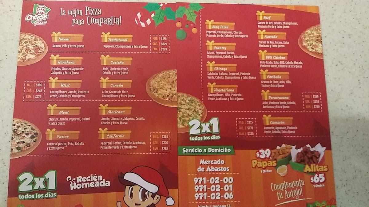 Carta del restaurante Cheese Pizza Mercado del Abastos, Aguascalientes