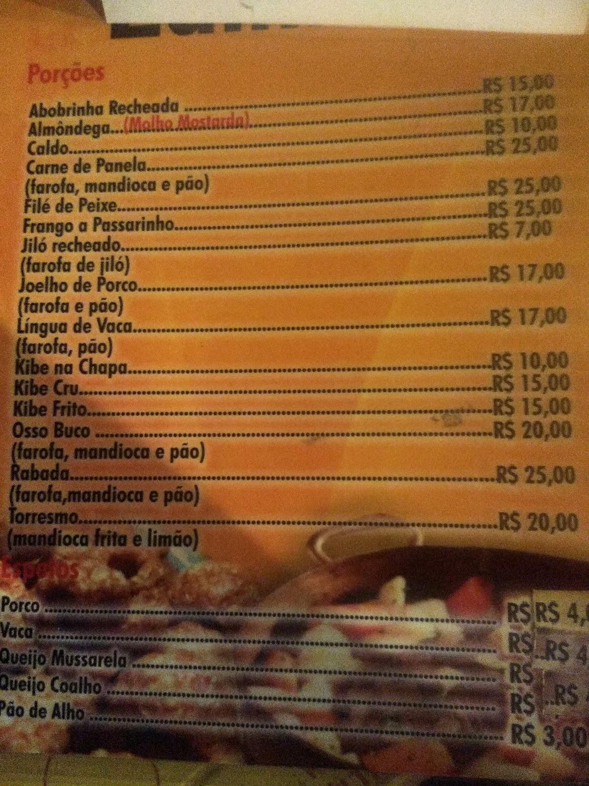 Menu At Buteco Do Edinho Pub Bar Passos