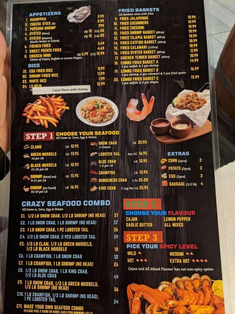 Menu at Crazy Crab restaurant, Southfield