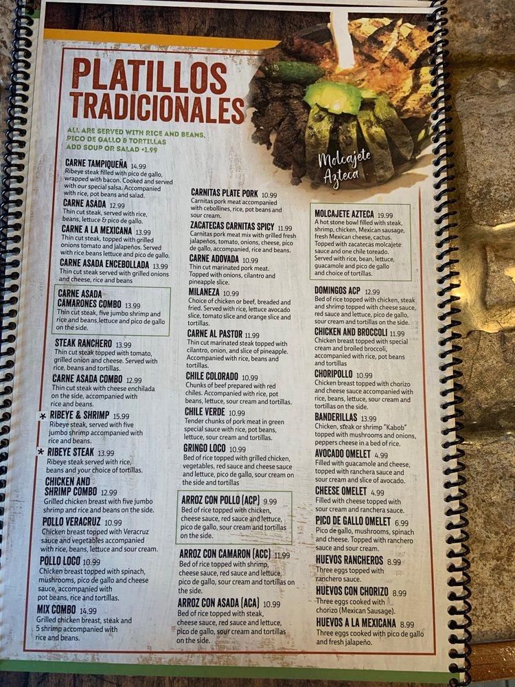 Menu at Domingos Mexican & Seafood Restaurant, Mocksville