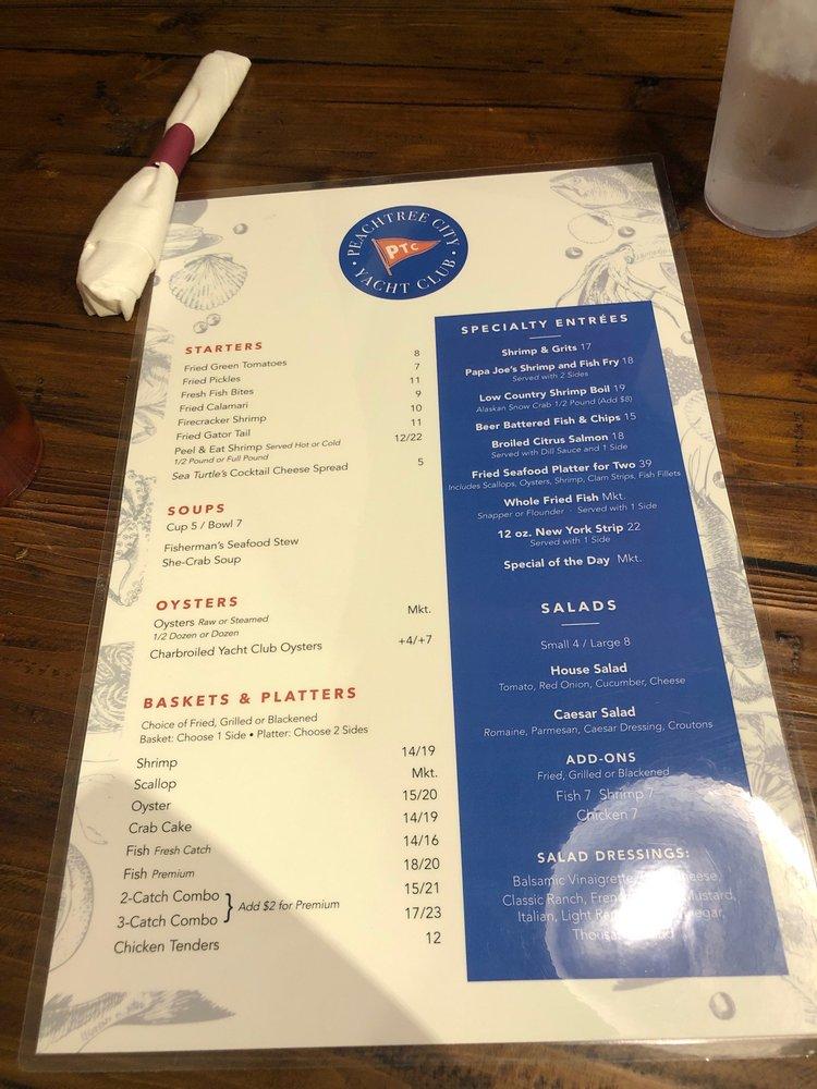 pequot yacht club menu