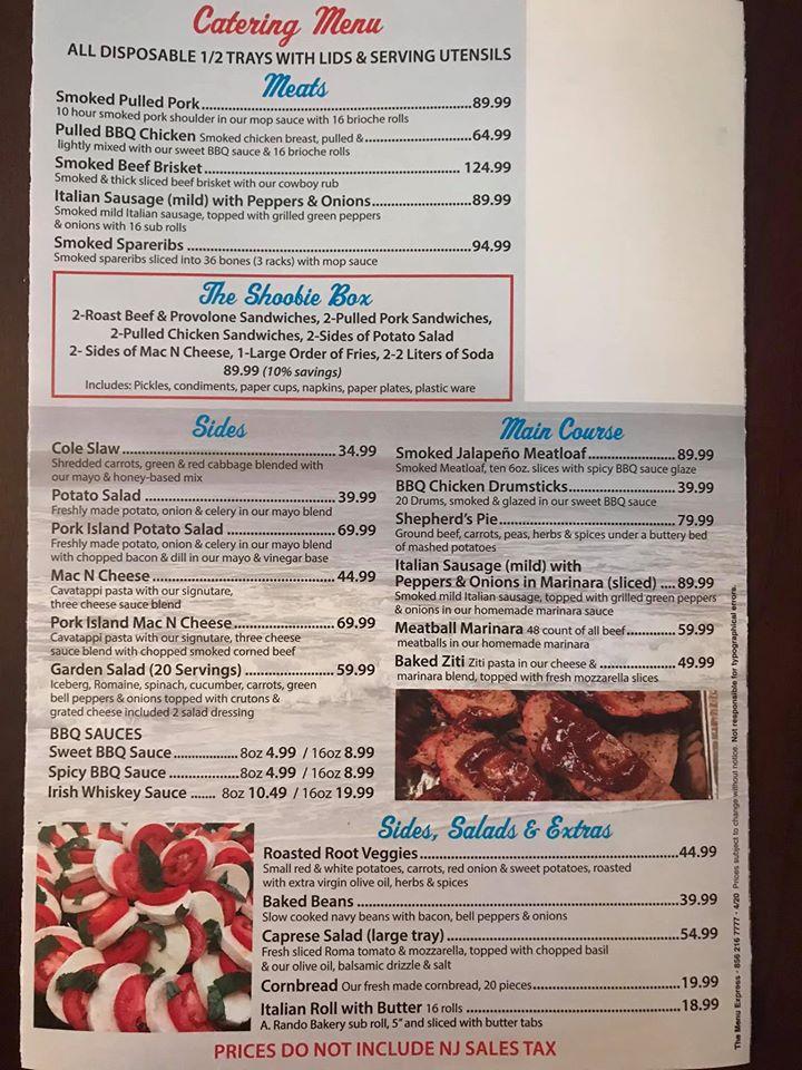 Menu at Pork Island Grill BBQ, Ocean City