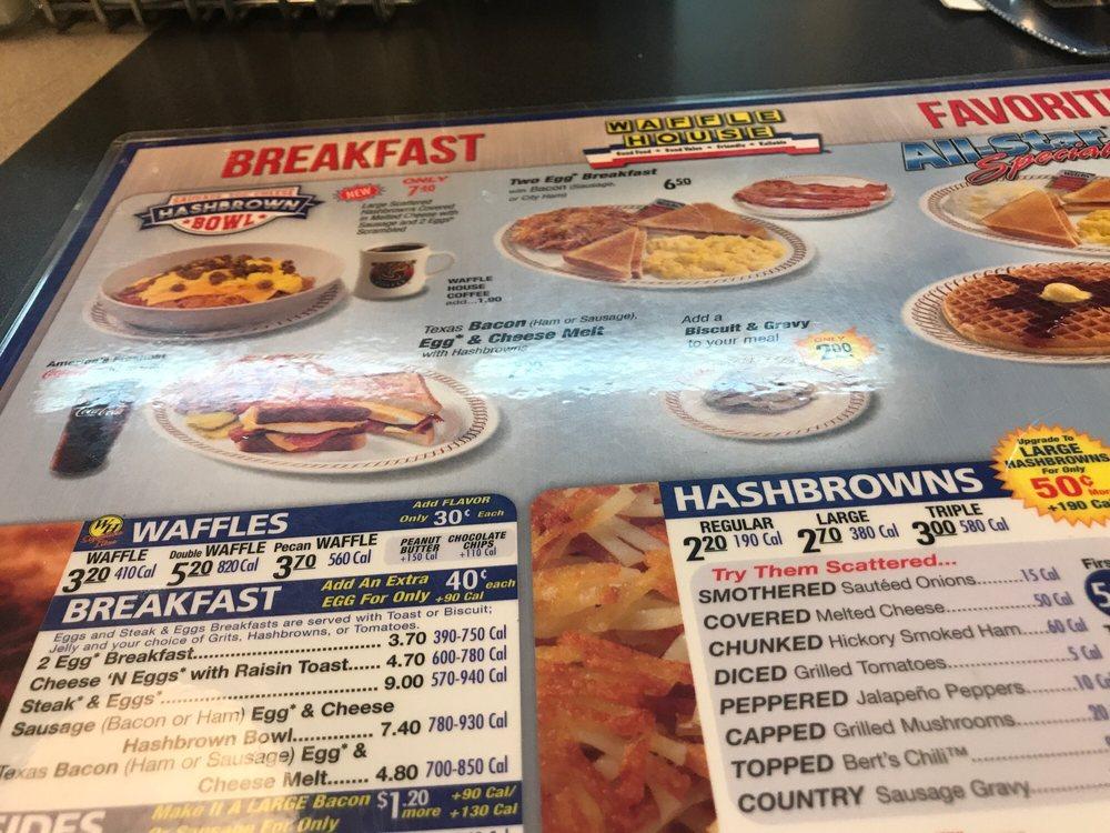 Menu at Waffle House restaurant, Beebe, W Center St