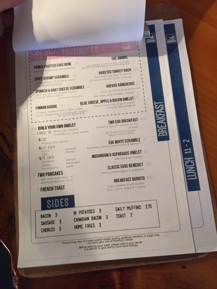 Menu at Island Kitchen Restaurant & Catering, Nantucket