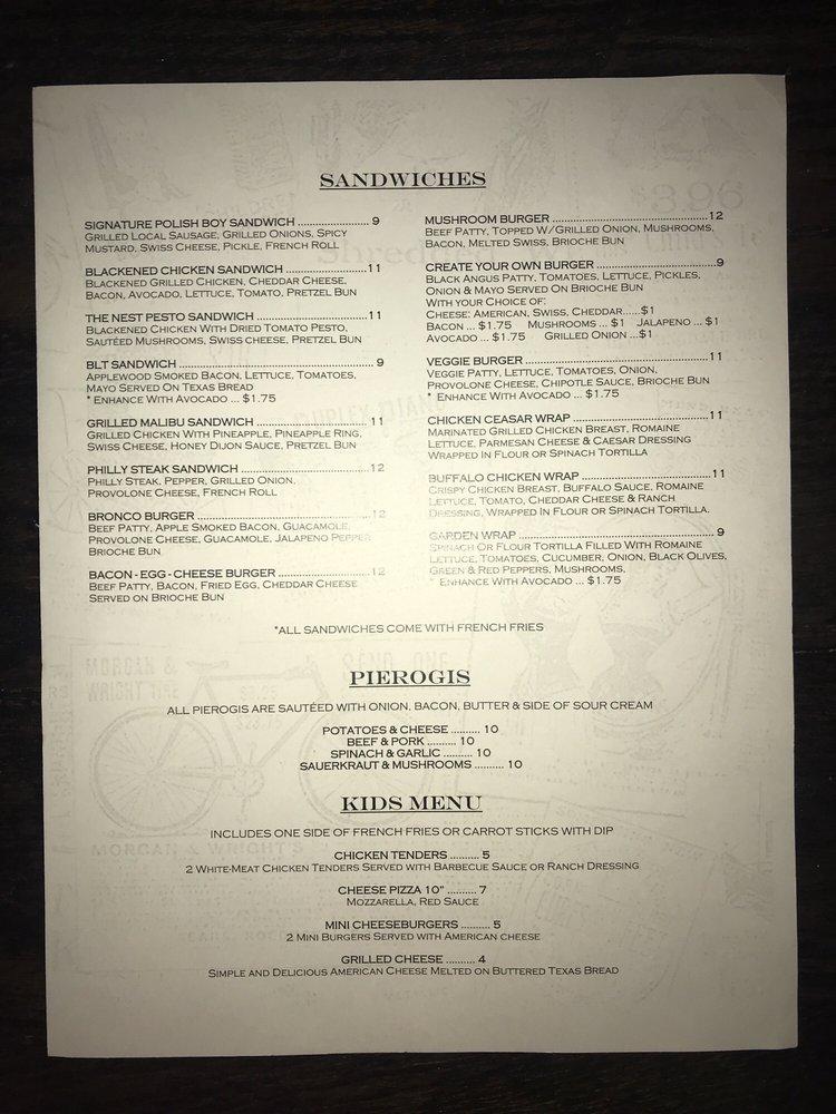 Menu at The Nest Bar & Eatery, Chicago