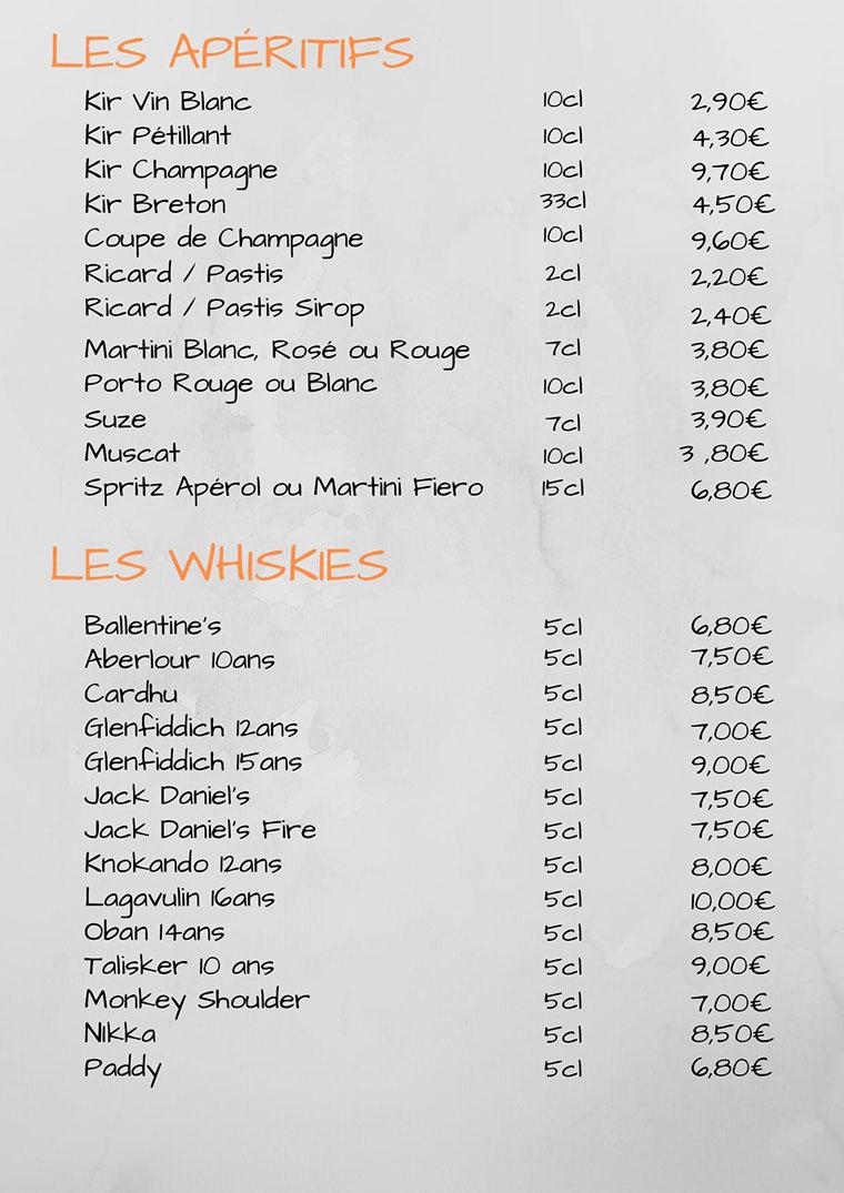 Menu at La Base Bar Restaurant, Lorient, Base sous-marins Keroman