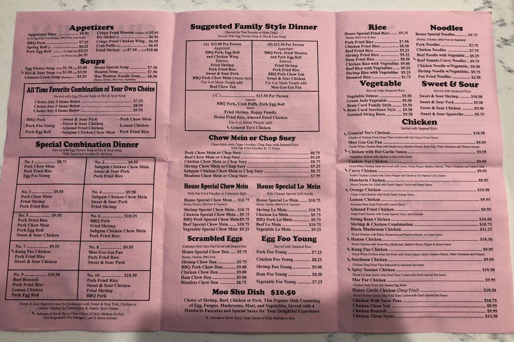 Menu at Shang Hai Restaurant, Kennewick, W Clearwater Ave