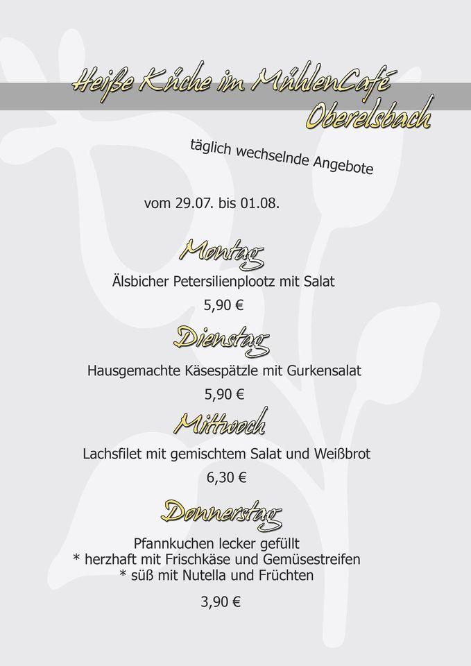 Speisekarte von Bäckerei Lenhardt Mühlencafé, Oberelsbach, Marktstraße 22