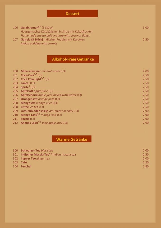 Menu at Indian Spicy Tandoori Restaurant und Bar, Darmstadt