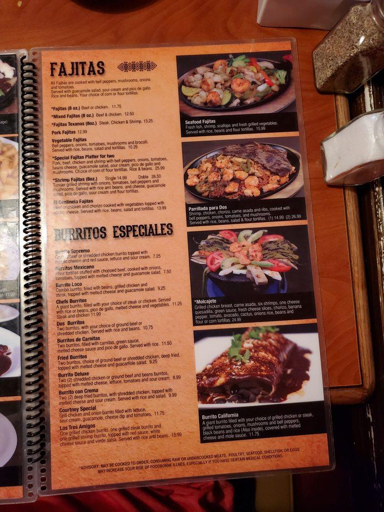 Menu at El Centinela Mexican Restaurant, Braselton, Hwy 53
