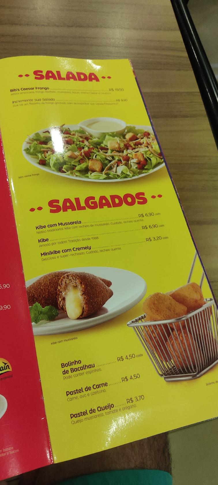 Habib's cardápio