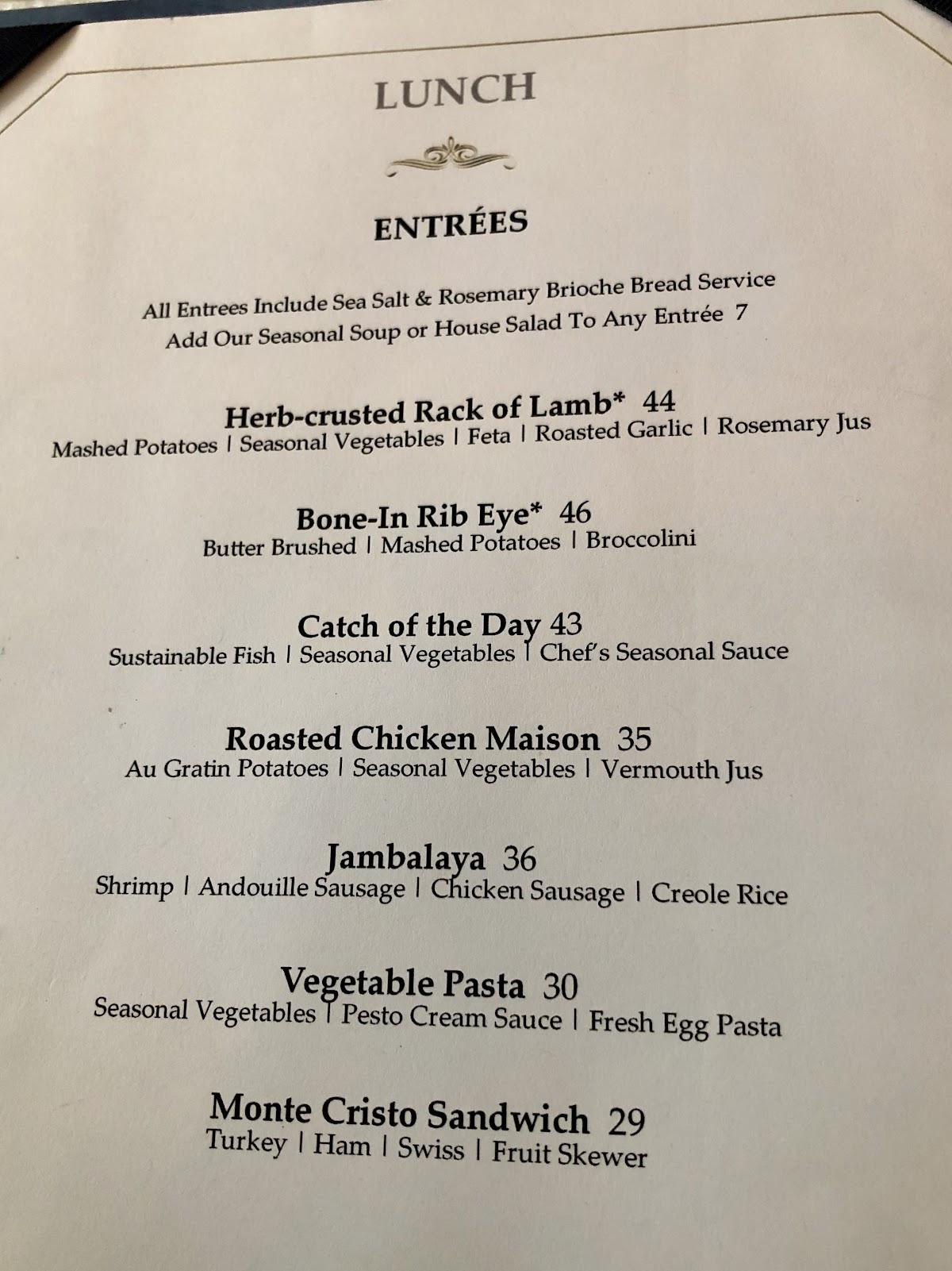 Menu at Blue Bayou Restaurant, Anaheim, S Harbor Blvd