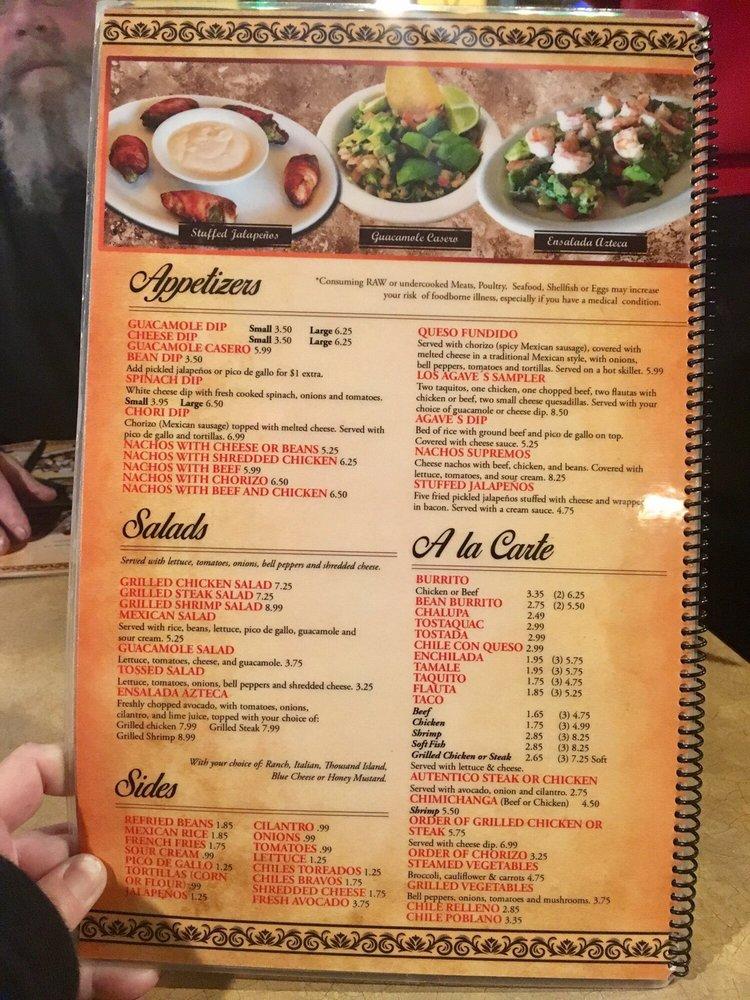 Menu At Los Agaves Mexican Restaurant Eddyville