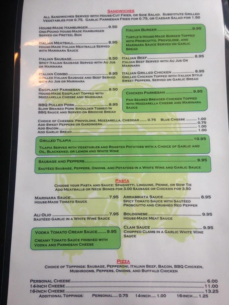 Menu at Turtle's Bar & Grill, Chicago