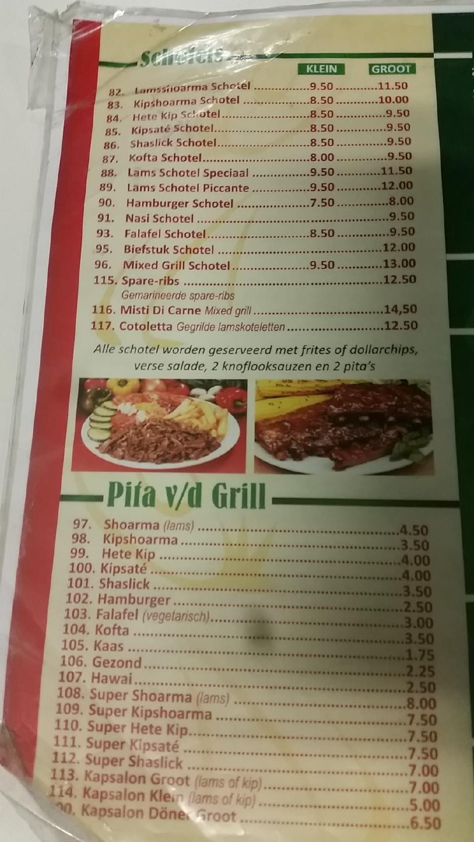 Menu at Pizzeria & Grillroom Pronto, Leidschendam