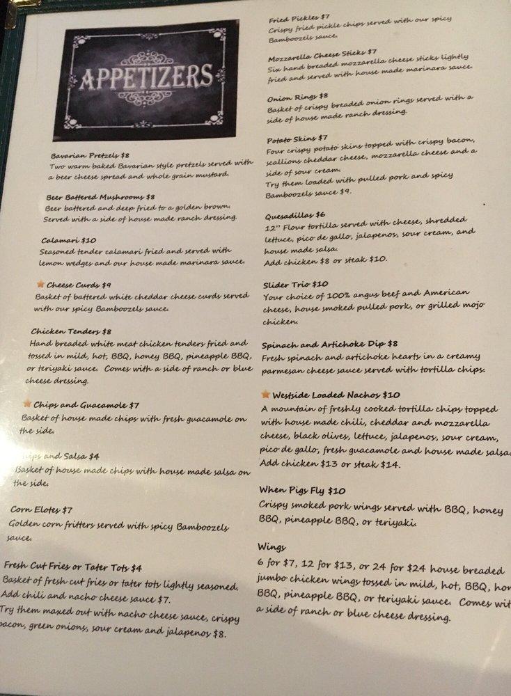 Menu at Bamboozels pub & bar, West Dundee