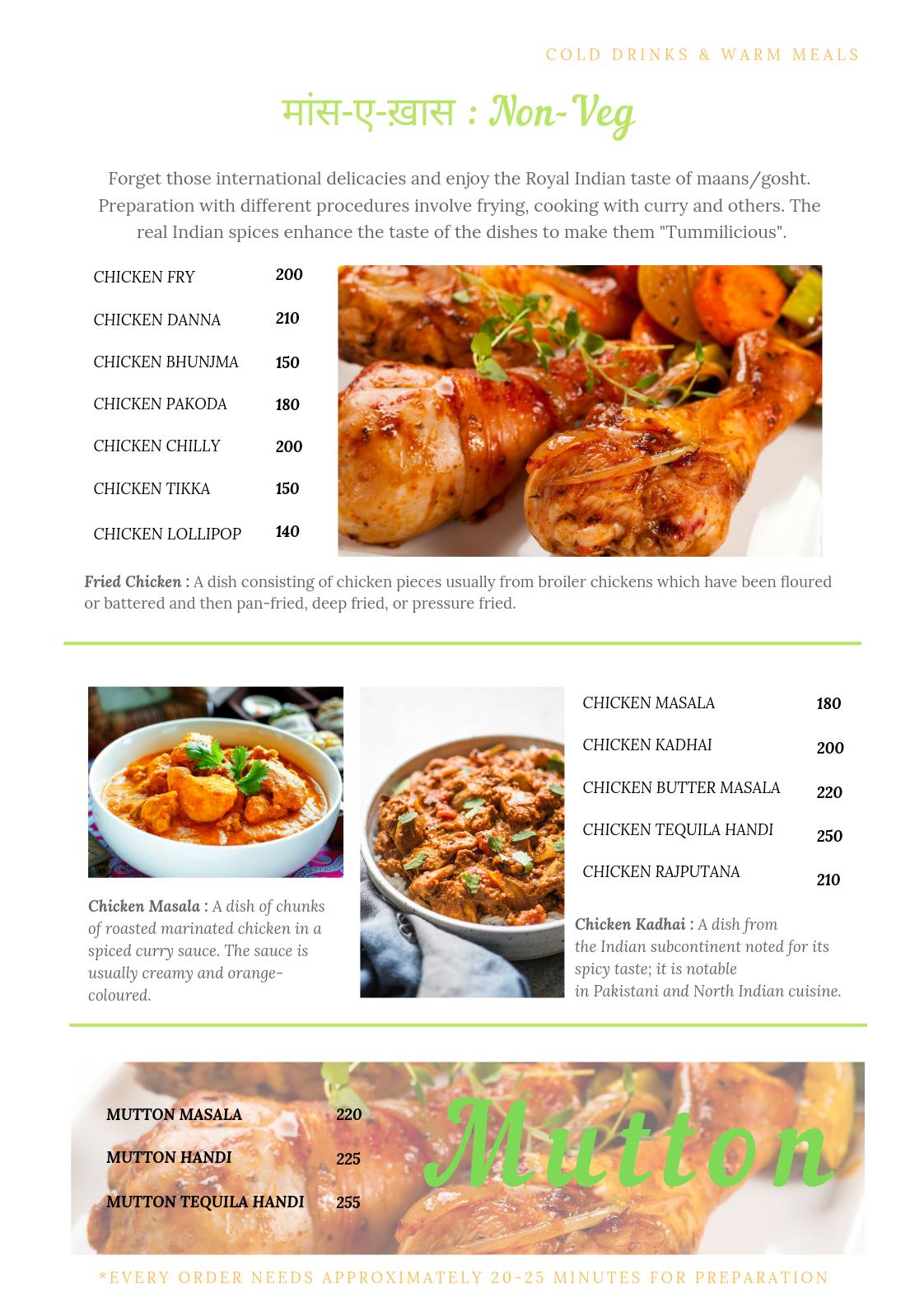 Mixora House Restaurant menu