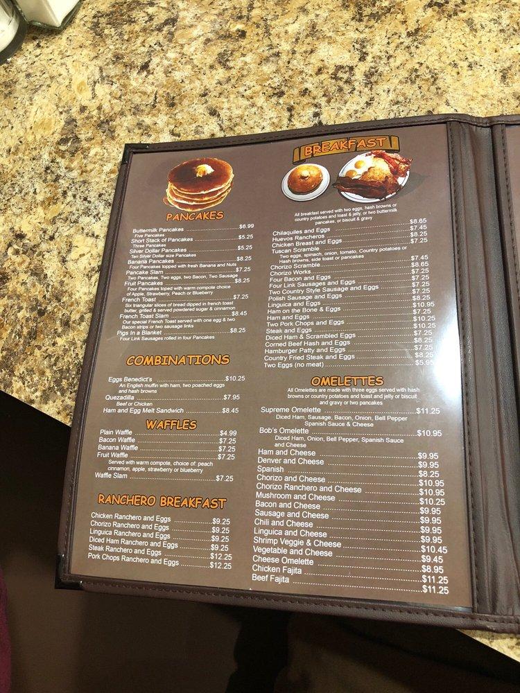 Menu at Bob's Coffee Shop restaurant, Ceres, E Whitmore Ave Suite B