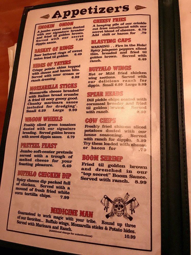 Menu at Deadwood steakhouse, Williamston
