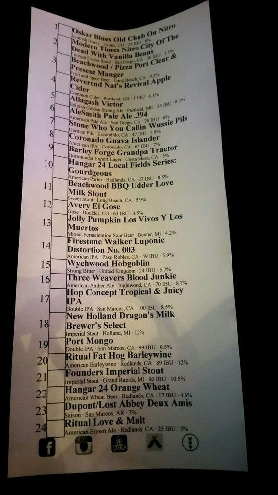 Menu at The Cellar Bottle Shop pub & bar, Whittier