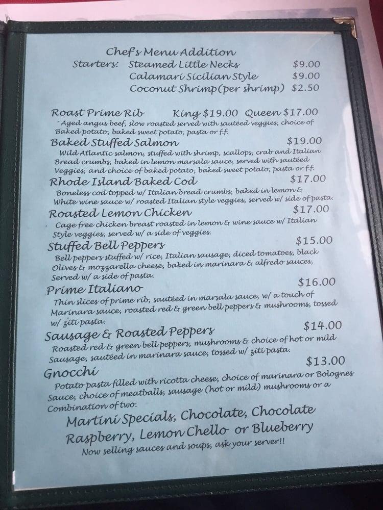 Menu at Grimo's Italian Restaurant, Poncha Springs
