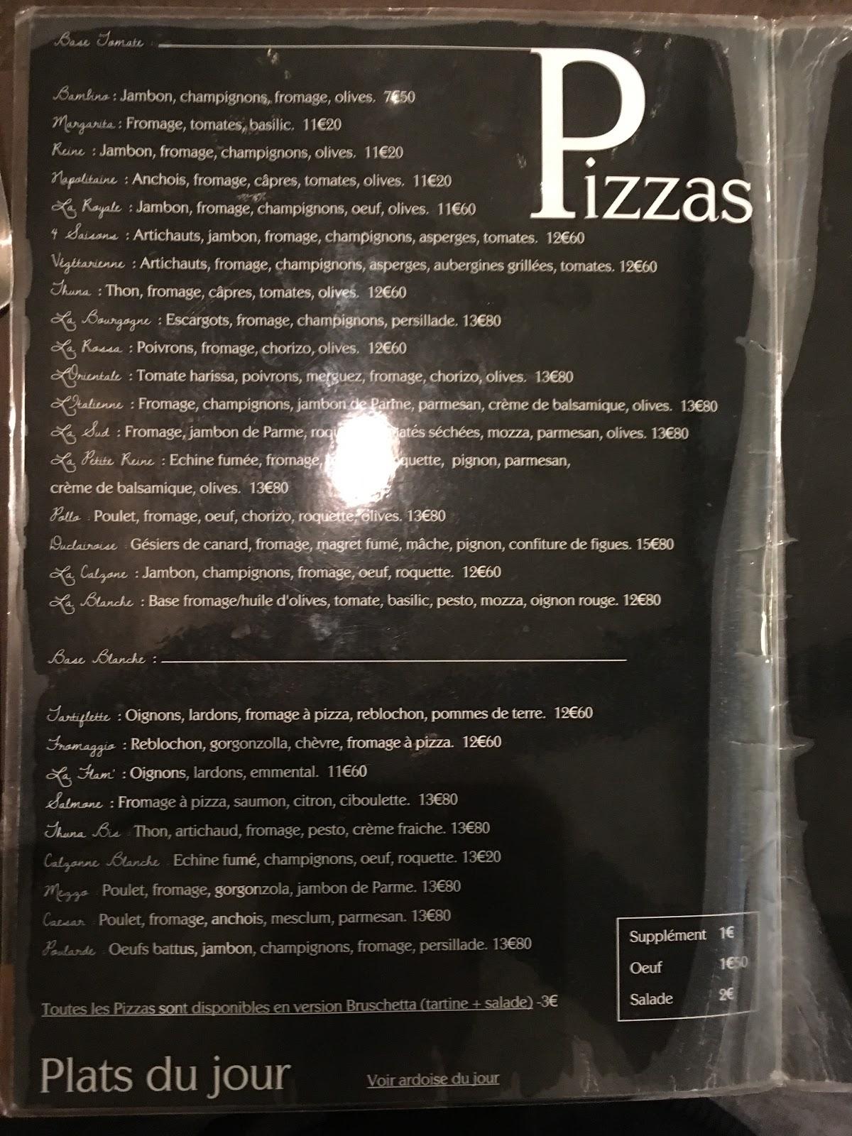 Menu at La petite reine restaurant, Duclair