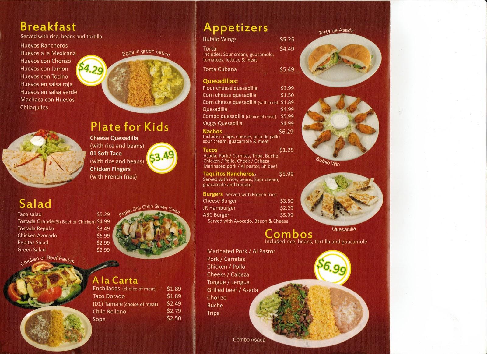 Menu At Taqueria Jalisco Restaurant Moorpark Tierra Rejada Rd