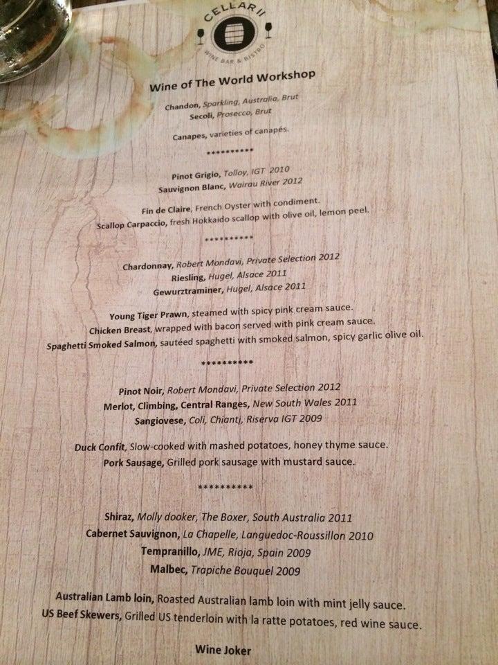 Menu at Cellar 11 Wine Bar & Bistro, Bangkok, 71/1 Soi Sukhumvit 11