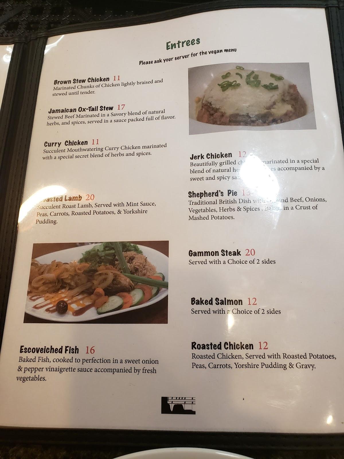 Menu at JamEng Caribbean And English Cuisine pub & bar, Orlando