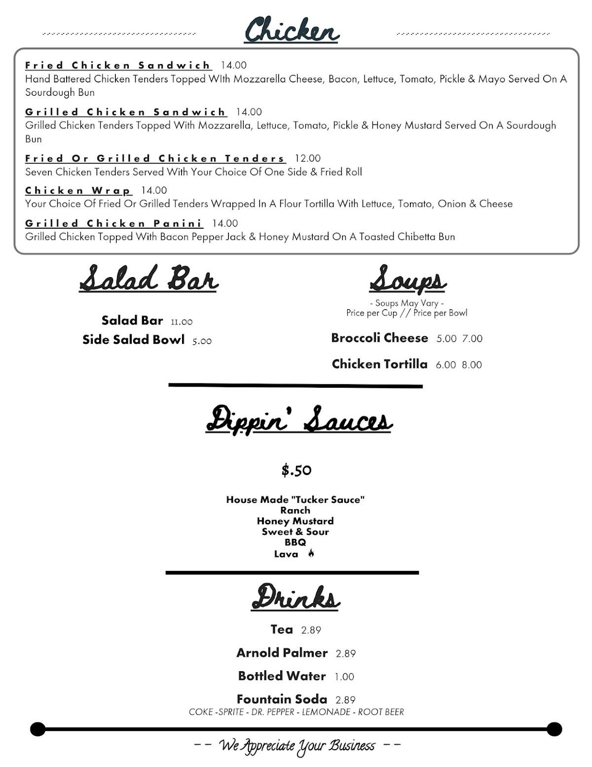 Menu at B&b Meat Market & Deli restaurant, Mendenhall