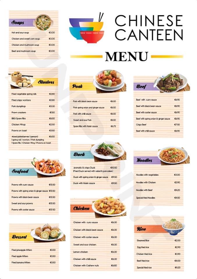 Menu at Chinese Canteen Qormi Chinese restaurant & take away in Qormi