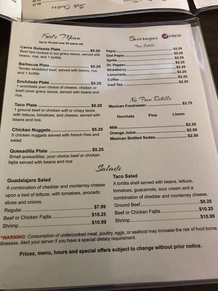 Menu at Coco Loco restaurant, College Station, Welsh Ave