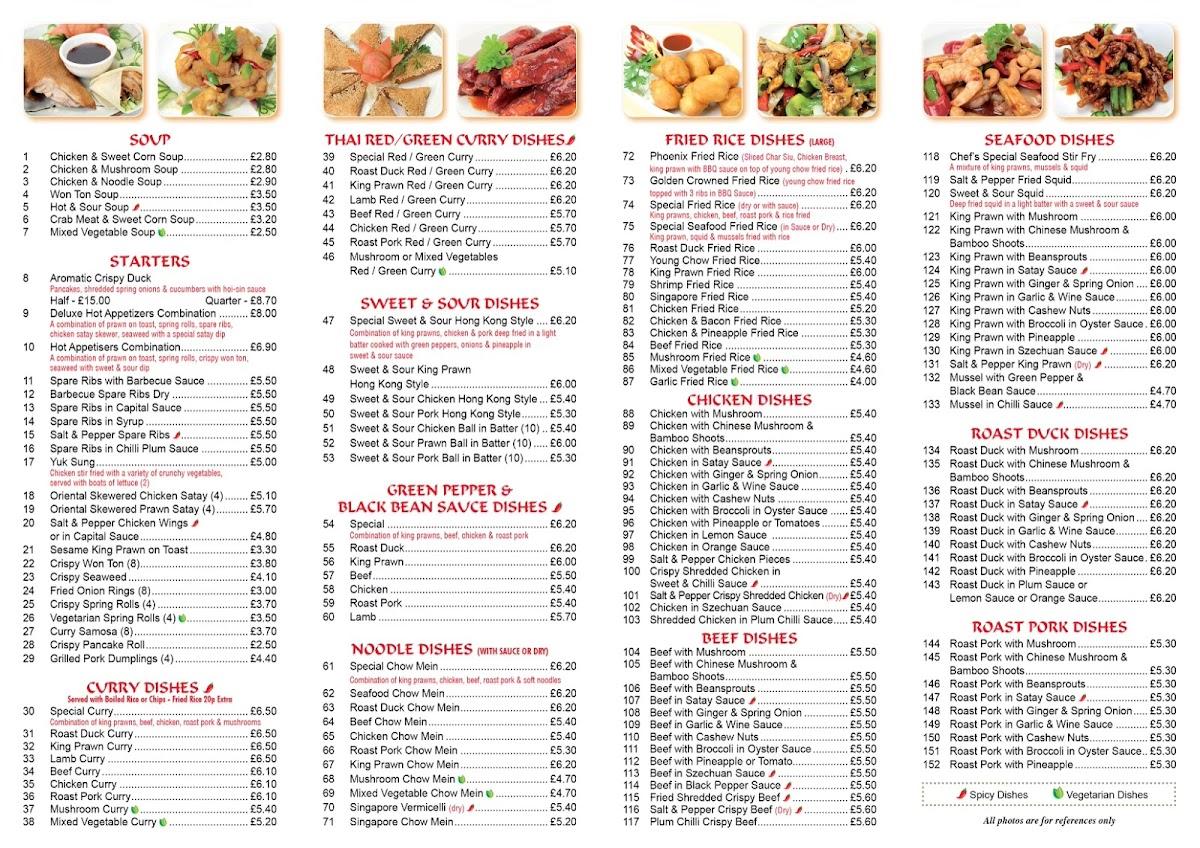 Menu at The Forbidden City Kidsgrove restaurant, Stoke-on-Trent