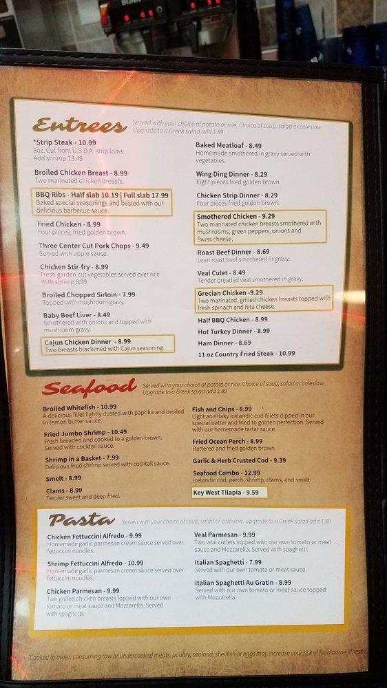 Menu at Holiday Grill Coney Island restaurant, Dearborn, Michigan Ave