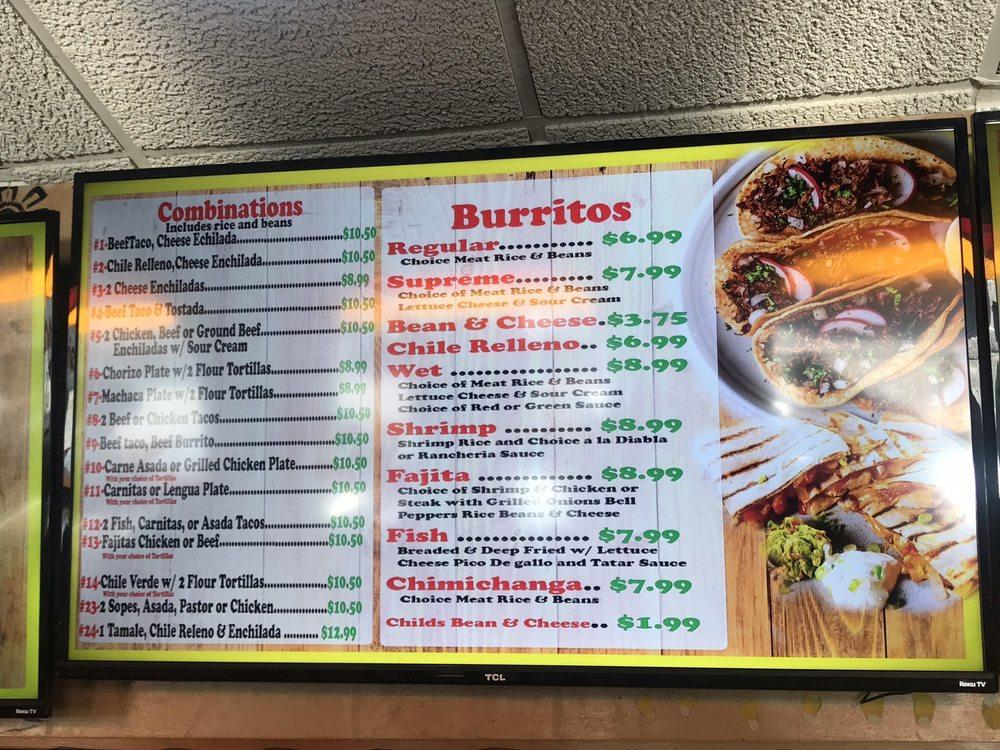 Menu At Maria's Taco Shop Restaurant, Ceres