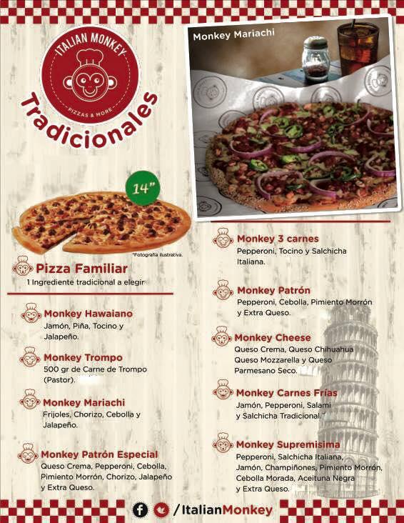 Menu at Italian Monkey restaurant, Monclova, Blvrd Benito Juárez 600-Int. A