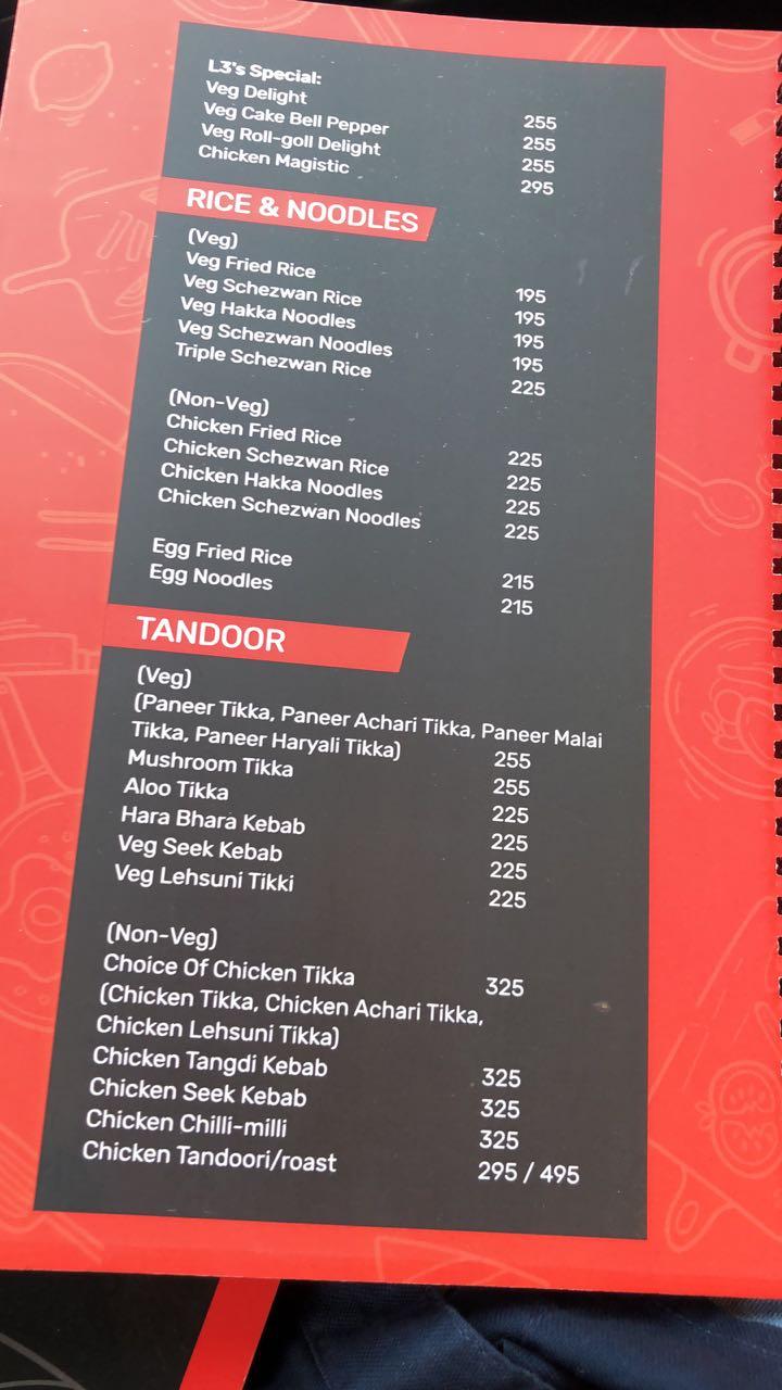Menu at Level 3 Restaurant, Raipur, Vidhan Sabha Rd