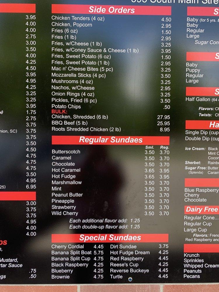 Menu at Bluffton Dari Freeze restaurant, Bluffton