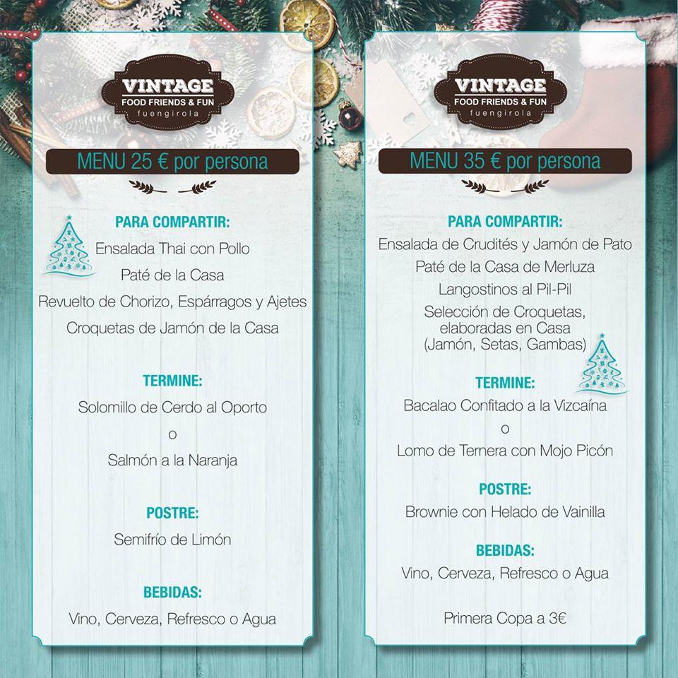 Menu at Vintage Fuengirola pub & bar, Fuengirola