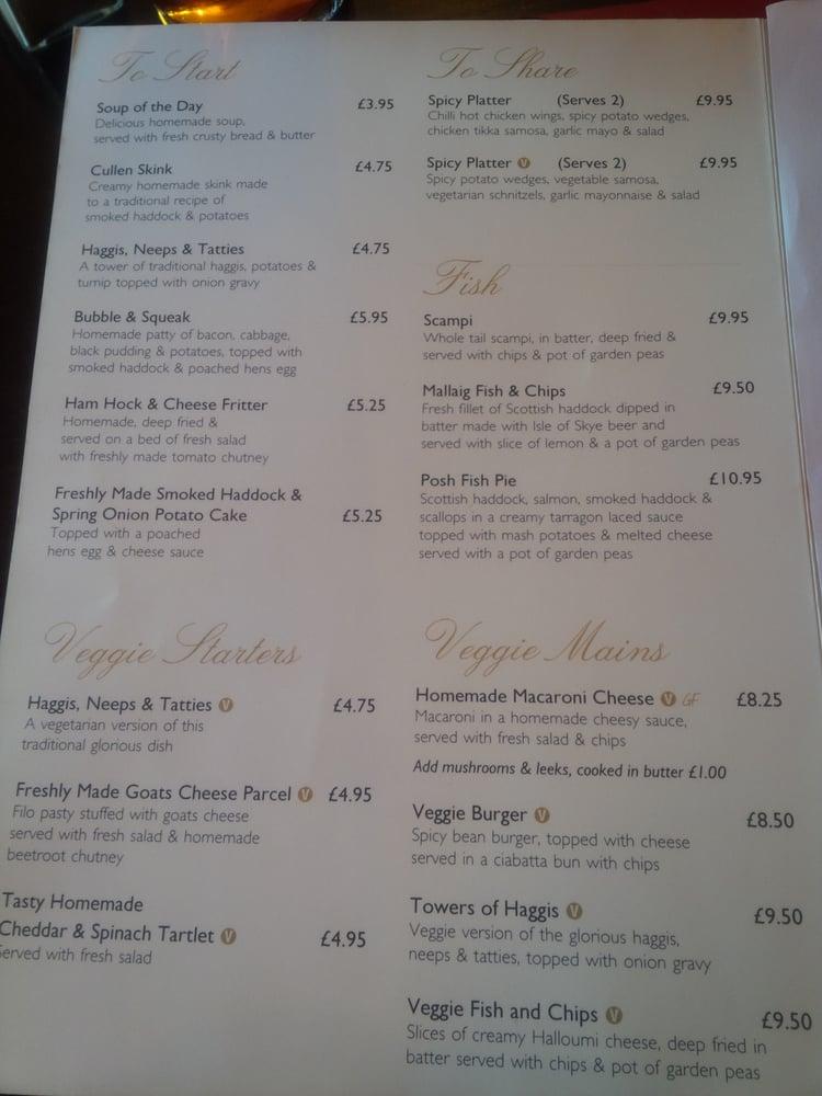 Menu at The Isles Inn pub & bar, Portree