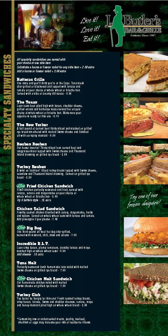 R863 J Butlers Bar And Grille Menu 2022 10 1 