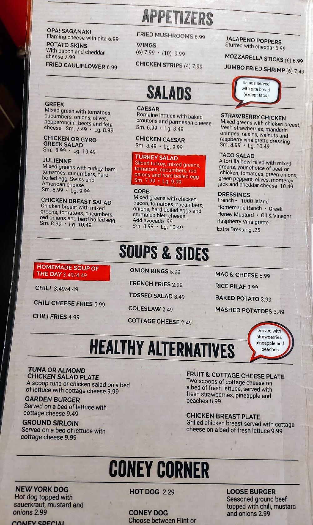 Carta del restaurante Hill Road Grille, Flint