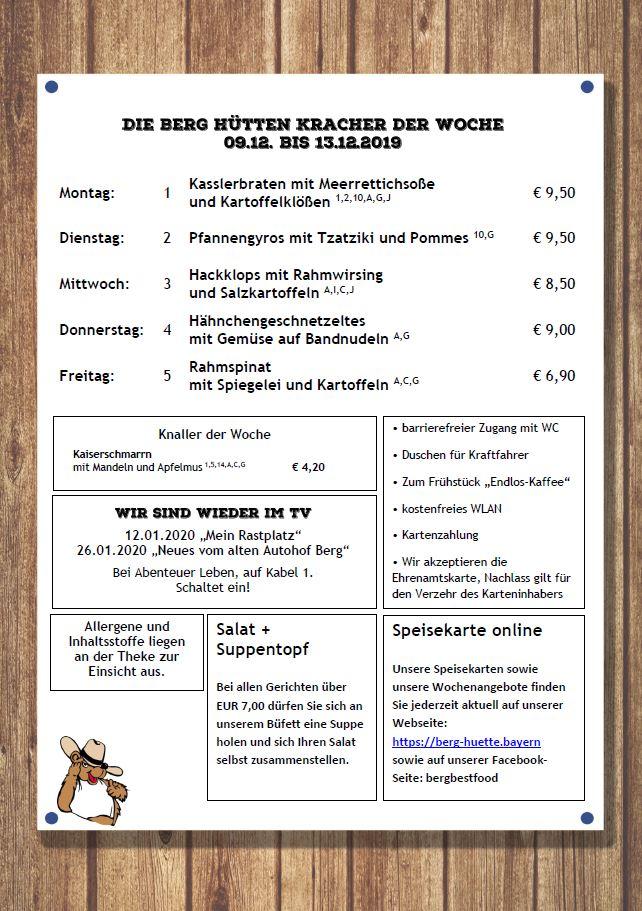 Speisekarte von Berg Htte restaurant, Berg