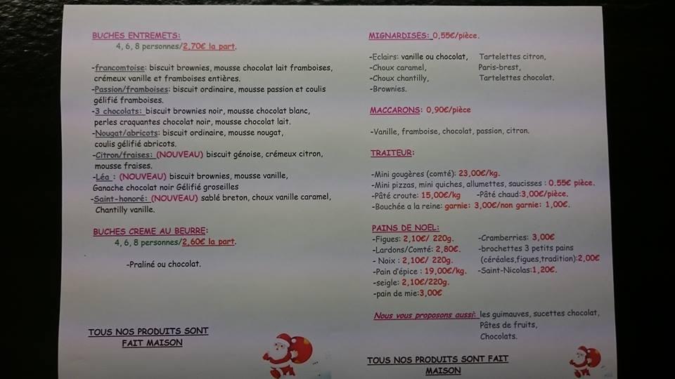 Menu at La Baguette Saint Nicolas, Beaune