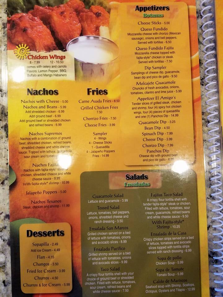 Menu at Tequila Amigos pub & bar, Knoxville, Harvest Mill Way