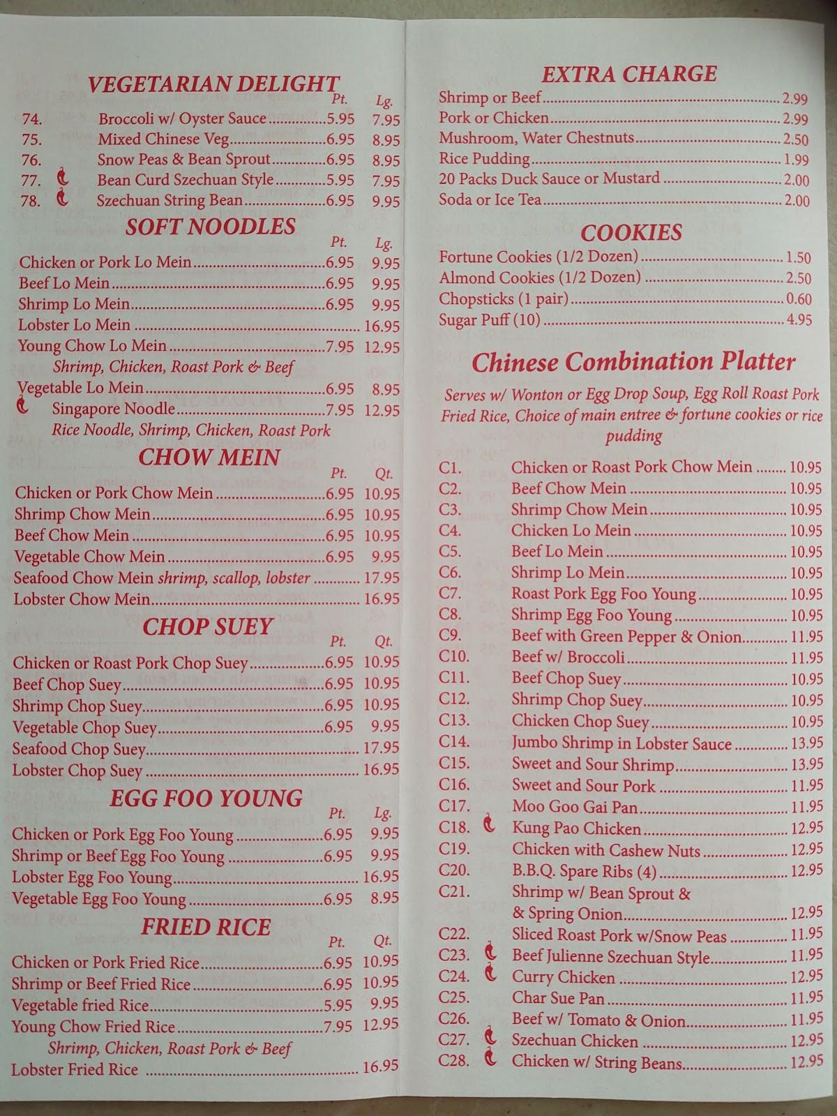 Menu at Little China Restaurant, Middle River