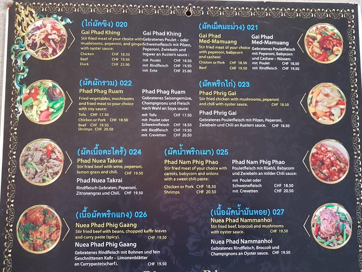 Menu at Phanat Thai Takeaway, Lucerne