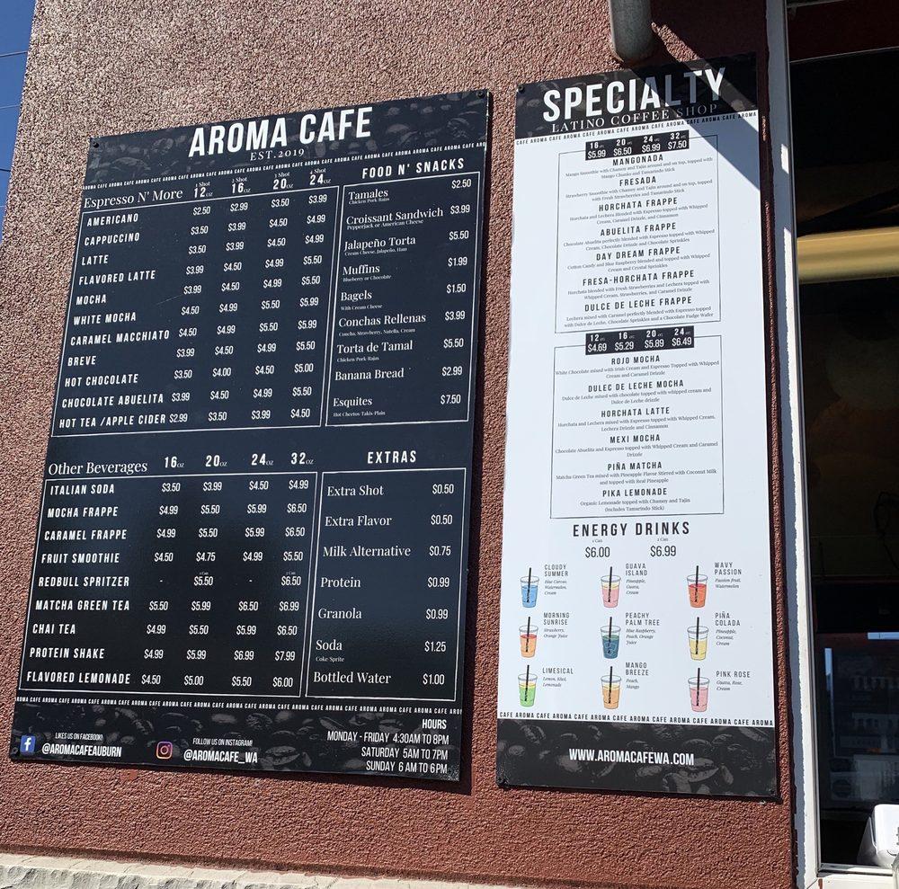 Menu At Aroma Cafe Auburn